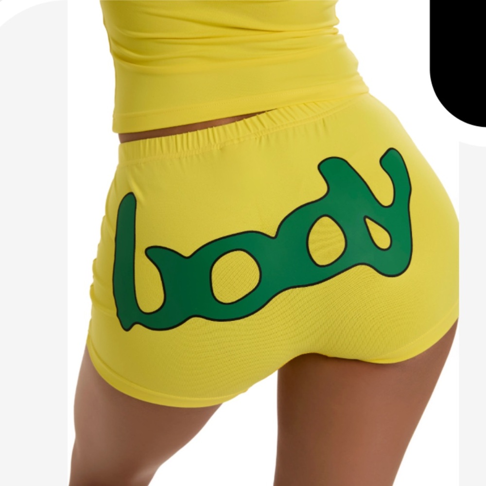 BodyByRavenTracy x Latto Yellow/Green Shorts 2XL